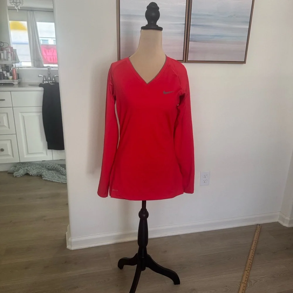 Nike Women's Vivid Red Long Sleeve Tee